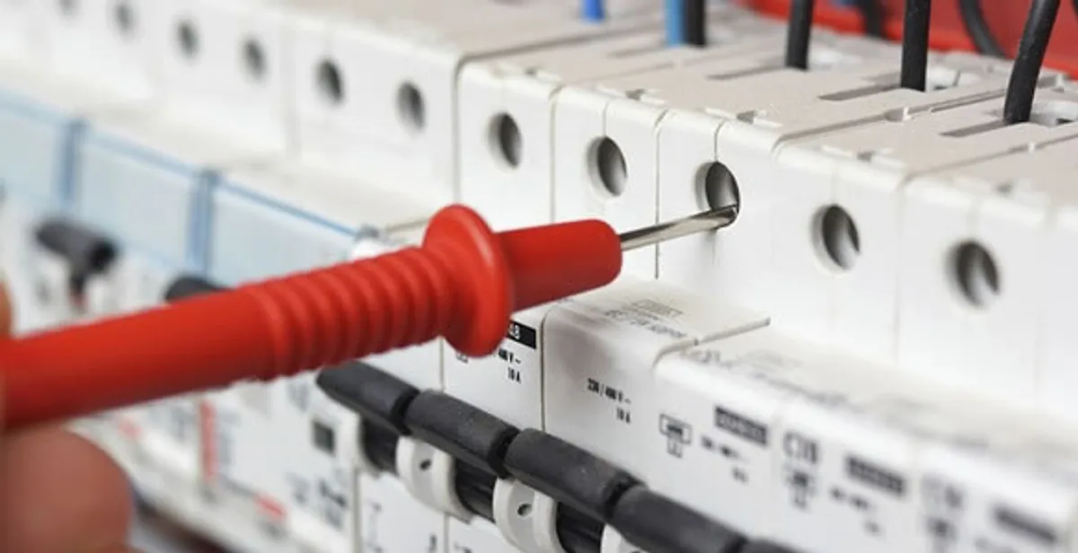 Electrical contractor testing circuit breakers during electrical repair in Lathrop, CA