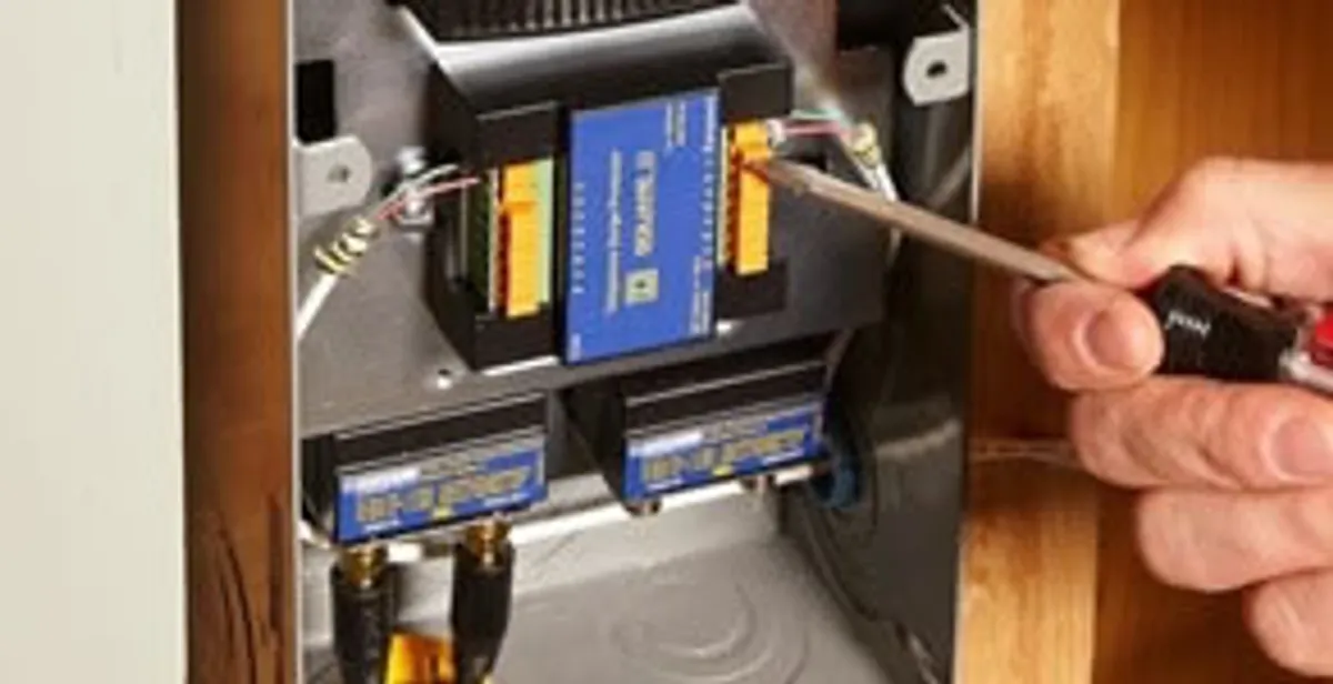 Whole home surge protection device being installed by a licensed electrician to protect electrical systems in Stockton, CA
